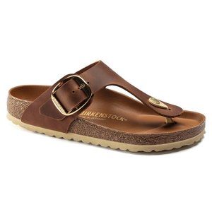 Gizeh Big Buckle Brown Leather Birkenstock Sandals